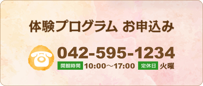 体験プログラム お申し込みTEL:042-595-1234