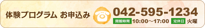 体験プログラム お申し込みTEL:042-595-1234